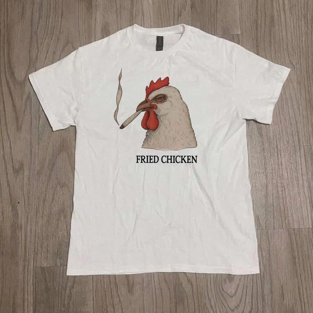 White And Red Fried Chicken Graphic Tee